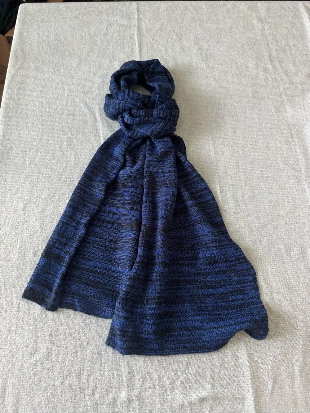 Blue Black Winter Scarf Accessory